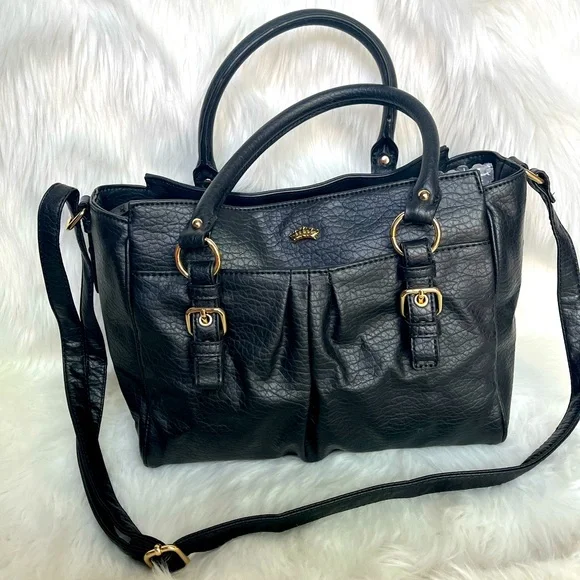 JUICY COUTURE Black adjustable Crossbody/shoulder Bag and bag charm NWOT - Picture 2 of 13